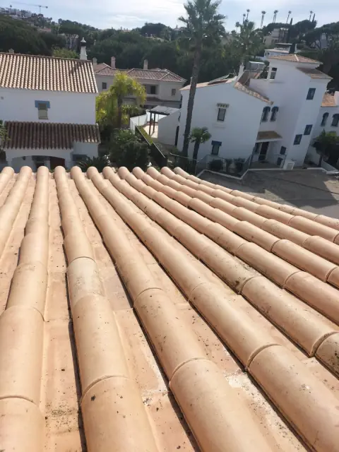 Limpeza de telhado tomado por musgo — fotografia 5